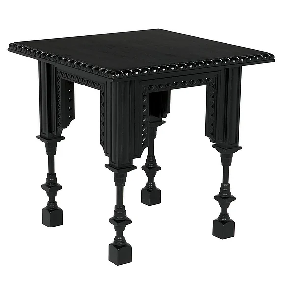 Noir Furniture Luxor Side Table, Hand Rubbed Black GTAB646HB