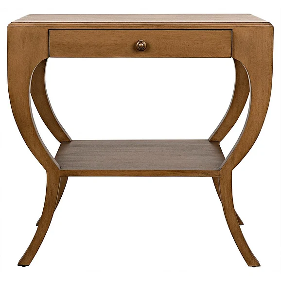 Noir Furniture Maude Side Table in Saddle Brown GTAB711SB