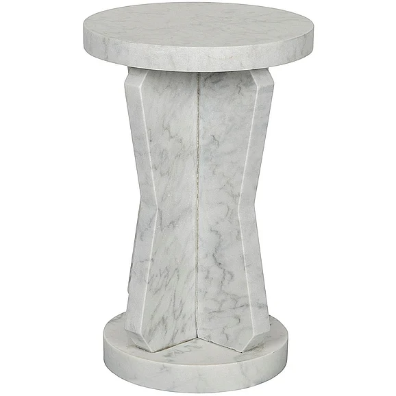 Noir Furniture Ingram Side Table, Marble in Lightly Sealed GTAB738