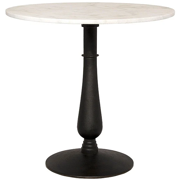 Noir Furniture Cobus Side Table in Black Steel with White Marble GTAB775MTB