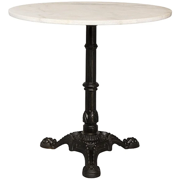Noir Furniture Theresia Side Table in Black Metal with White Stone GTAB777MTB