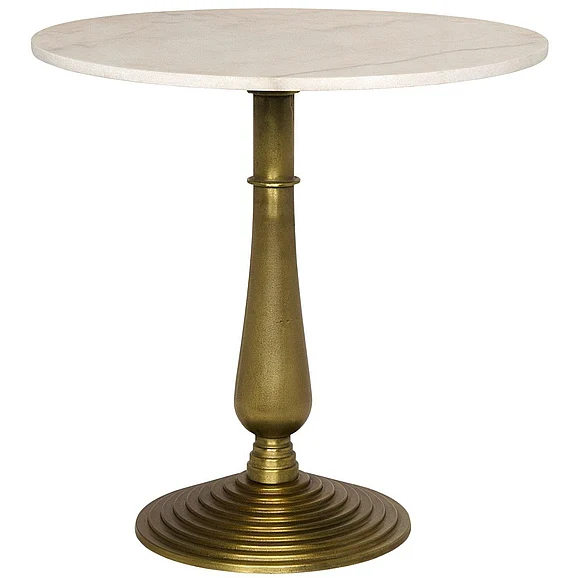 Noir Furniture Alida Side Table with White Marble in Brass GTAB778MB