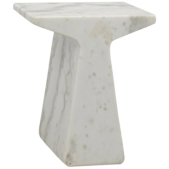 Noir Furniture Finn Side Table in White Marble GTAB802