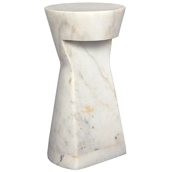 Noir Furniture Omon Side Table in White Marble GTAB816