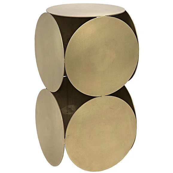 Noir Furniture Lola Side Table, Metal in Brass GTAB822MB