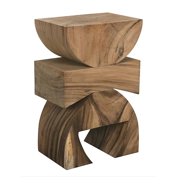 Noir Furniture Monteiro Side Table, Stool in Clear Coat Flat GTAB9001T