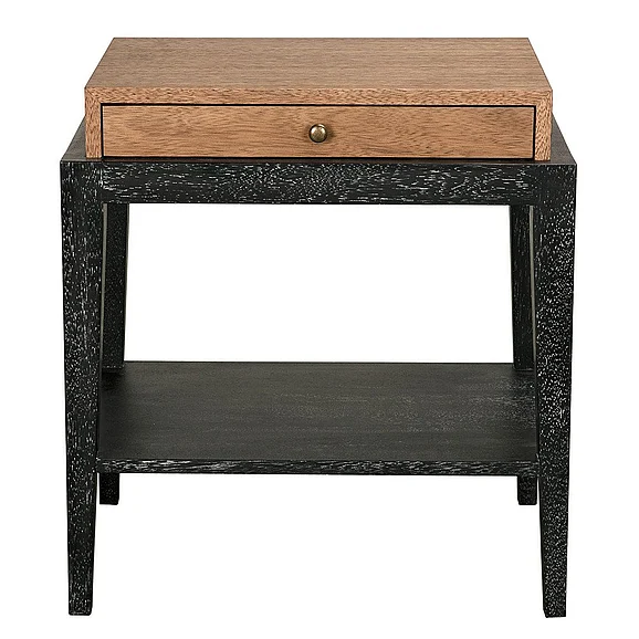 Noir Furniture Memphis Side Table, Dark Walnut and Black Walnut GTAB9022DW