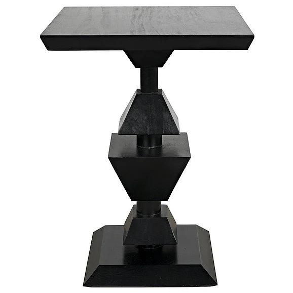 Noir Furniture Majesty Side Table in Hand Rubbed Black GTAB918HB