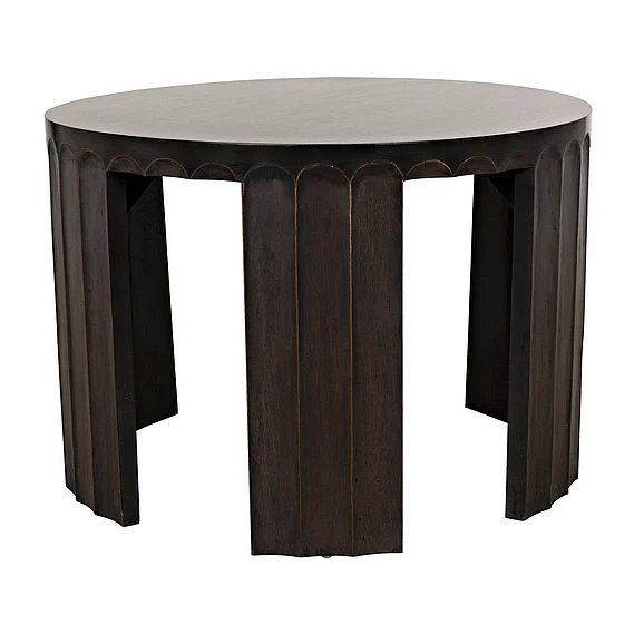 Noir Furniture Fluted Side Table in Pale with Light Brown Trim GTAB951P