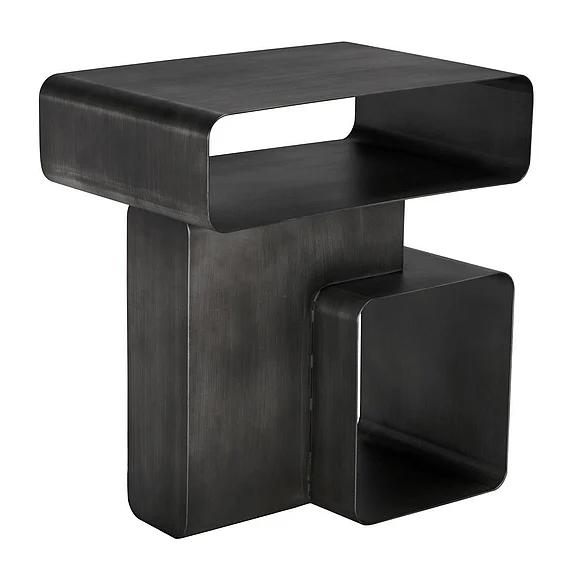Noir Furniture Danville Side Table in Gun Metal GTAB999GM