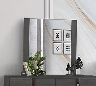 J&M Furniture Giulia Mirror in Matte Gray SR10-203 PROMO