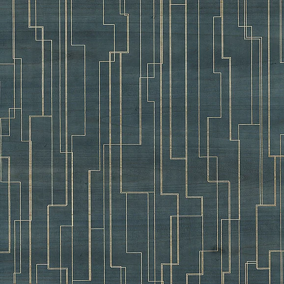 York F19-Grasscloth & Natural Resource Inlay Line Peacock Wallpaper (8-Yards) GV0258