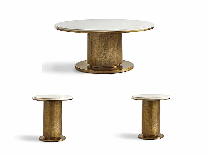 Maitland-Smith Halo 3pc Occasional Set in Gold