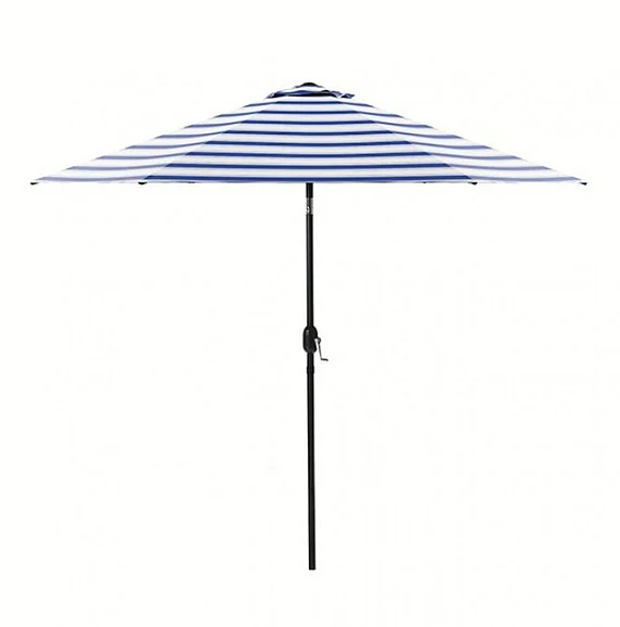 Furniture of America Halo Round Tilting Umbrella in Blue/White/Black GM-3002BL