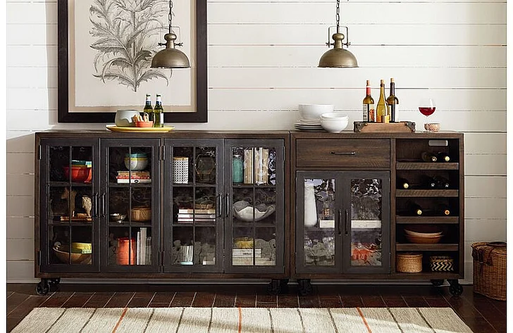 Hammary Hidden Treasures 2pc Bar Trolley Set in Brown