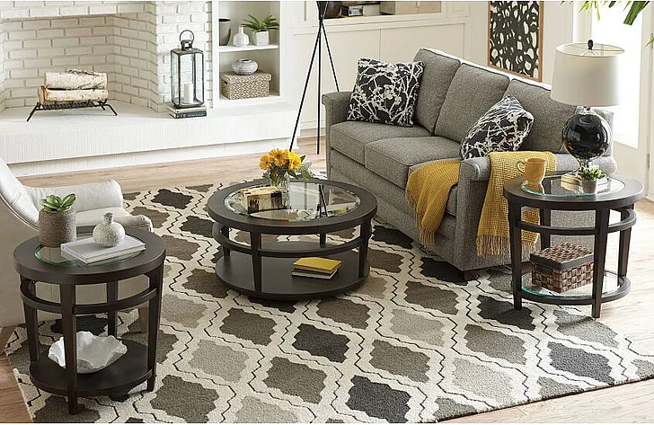 Hammary Urbana 3pc Round Occasional Table Set in Dark Oak