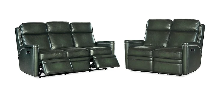 Hooker Furniture Hamilton Power 2pc Living Room Set with Power Headrest in Green