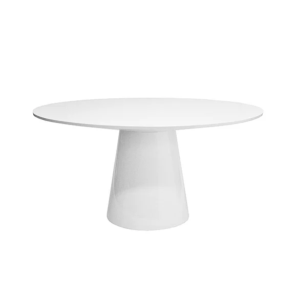 Worlds Away Hamilton Round White Lacquer Dining Table HAMILTON WH