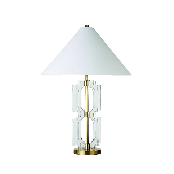 Worlds Away Hansen Double Stacked Acrylic Square Table Lamp HANSEN ABR