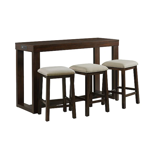 Elements International Hardy Occasional Bar Table (Table + Three Stools) THY100BTSP