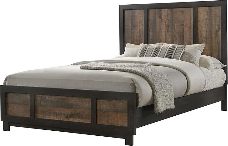 Elements International Harlington Full Bed in Rustic Gray