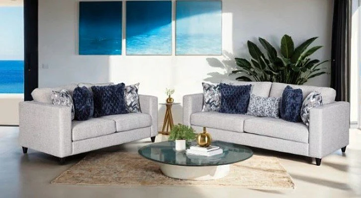 Furniture of America Harlow 2pc Living Room Set in Light Gray