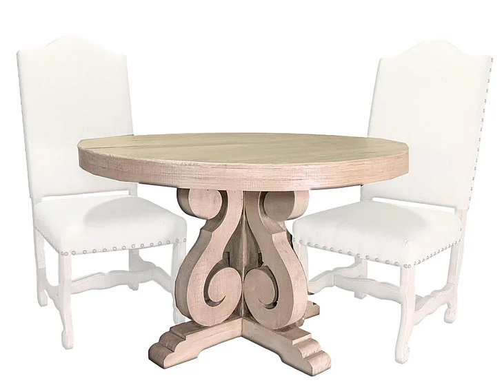 Split Nickel Harp Round Dining Table | COH1TR