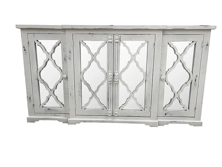 Split Nickel Harvey Console W/Glass MIC-HARVEY-CG | SOH584