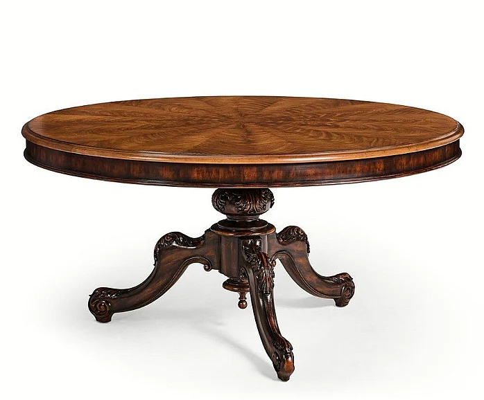 Jonathan Charles JC Traditional 60" Hattie Round Dining Table in Medium Crotch Walnut 496205-CWM-60D