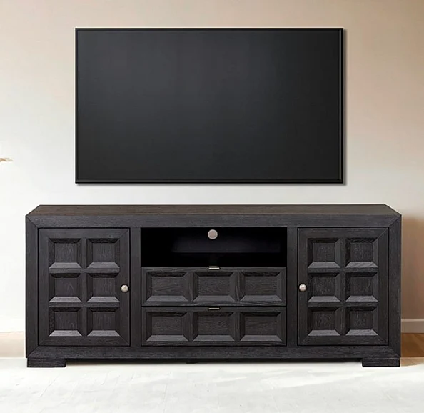 Furniture of America Hatton Cross 72" TV Stand in Black FM49011BK-TV