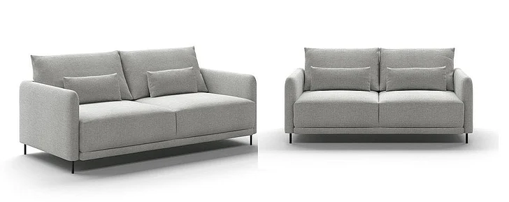 Luonto Haven 2pc Sofa Sleeper Living Room Set - Atlantic 01 - 236/12 Brushed Metal