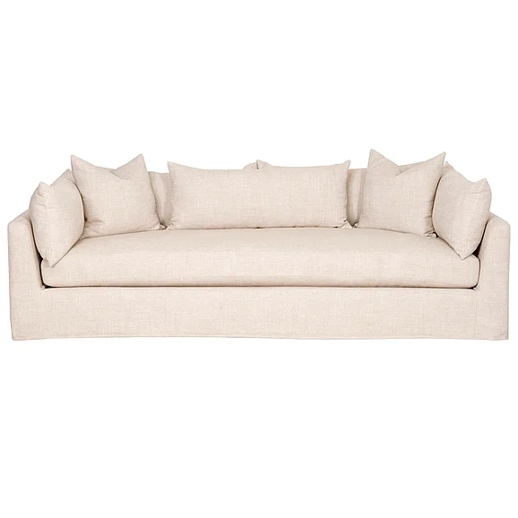 Essentials For Living Stitch & Hand Haven 95" Lounge Slipcover Sofa in Bisque Fabric/Espresso 6606-3.BISQ
