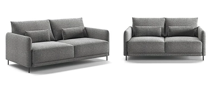 Luonto Haven 2pc Sofa Sleeper Living Room Set - Atlantic 07 - 236/12 Brushed Metal