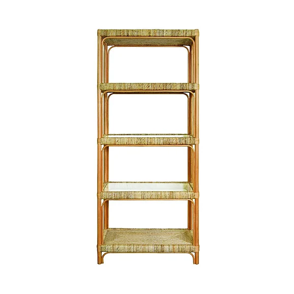 Worlds Away Hawthorn Rattan Etagere HAWTHORN