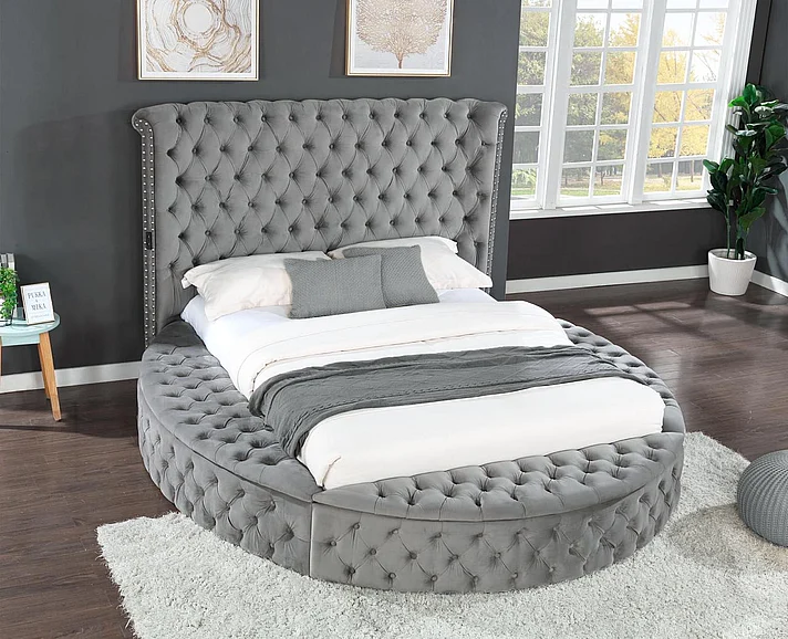 Galaxy Home Hazel Queen Bed in Gray 733569255191