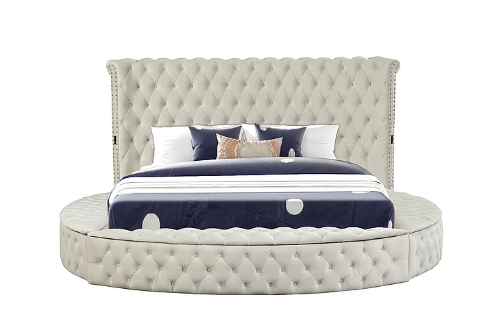 Galaxy Home Hazel King Bed in Cream 601955552783