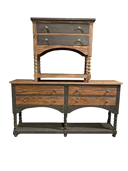 Split Nickel Hazel 4 Drawer Console MIC-HAZ-4DW | SOH5444