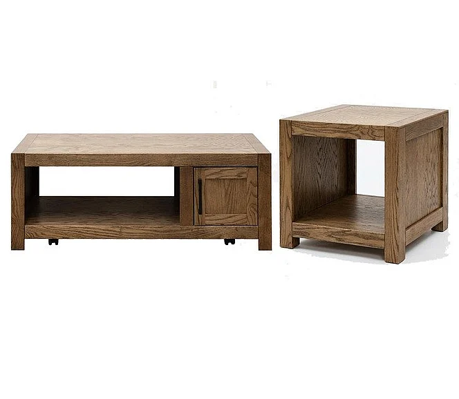 Legends Furniture Harbor 2pc Occasional Living Room Set in Bourbon Oak