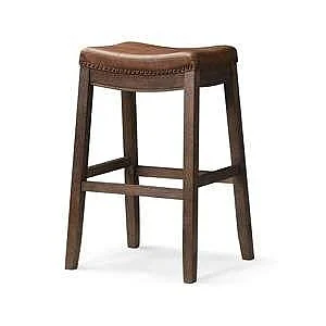 Nada Home Anders Saddle Backless Bar Height Stool in Aged Brown
