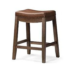 Nada Home Anders Saddle Backless Counter Height Stool in Aged Brown