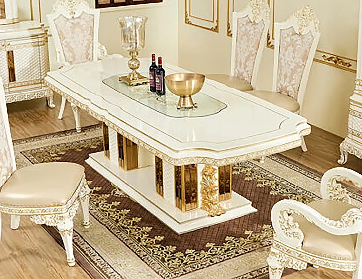 Homey Design HD-1882 Dining Table in White HD-DT1882