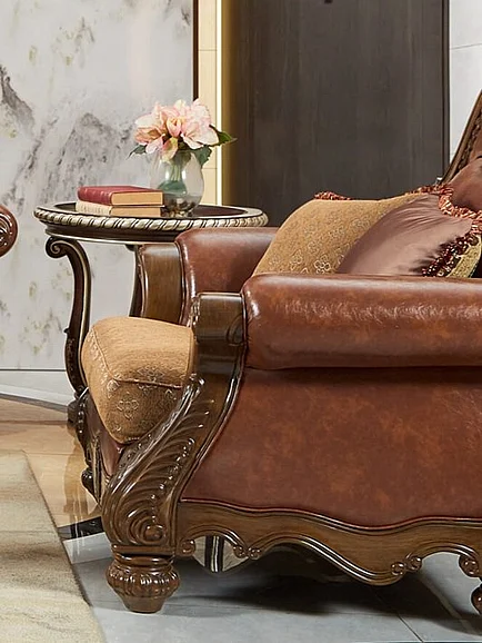 Homey Design HD-481 Chair in Perfect Brown HD-C481
