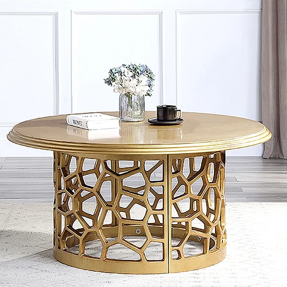 Homey Design HD-8913 G Coffee Table in Gold HD-C8913G
