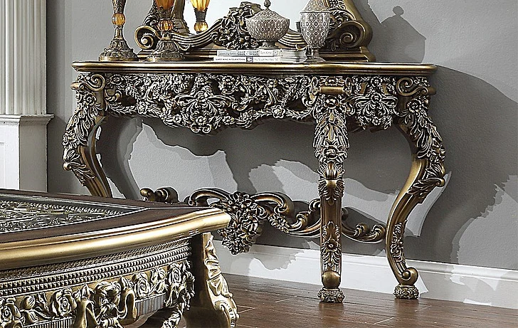 Homey Design HD-905 BR - Console Table in Bronze HD-CON905BR