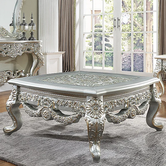 Homey Design HD-905 S - Coffee Table in Silver HD-C905S