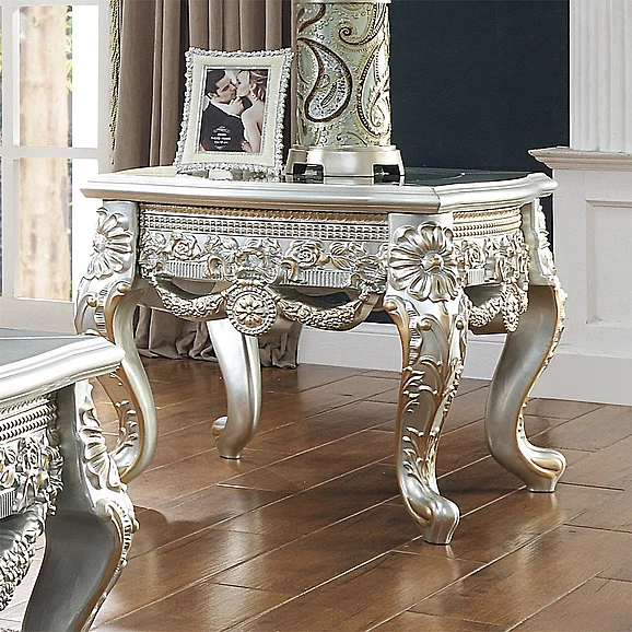 Homey Design HD-905 S - End Table in Silver HD-E905S