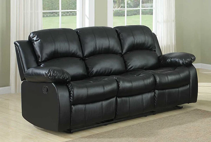Homelegance Cranley Double Reclining Sofa in Black 9700BLK-3