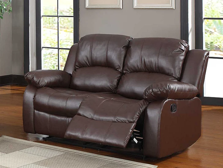 Homelegance Cranley Double Reclining Love Seat in Brown 9700BRW-2
