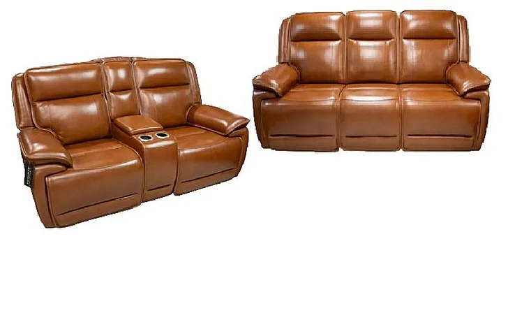 Healy Pier Power Recliner 2Pc Living Room Set in Chocolate