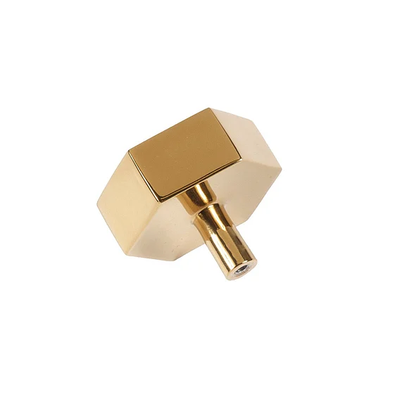 Worlds Away Hex Hexagon Shaped Pull in Brass Finish HEX HBR CLOSEOUT